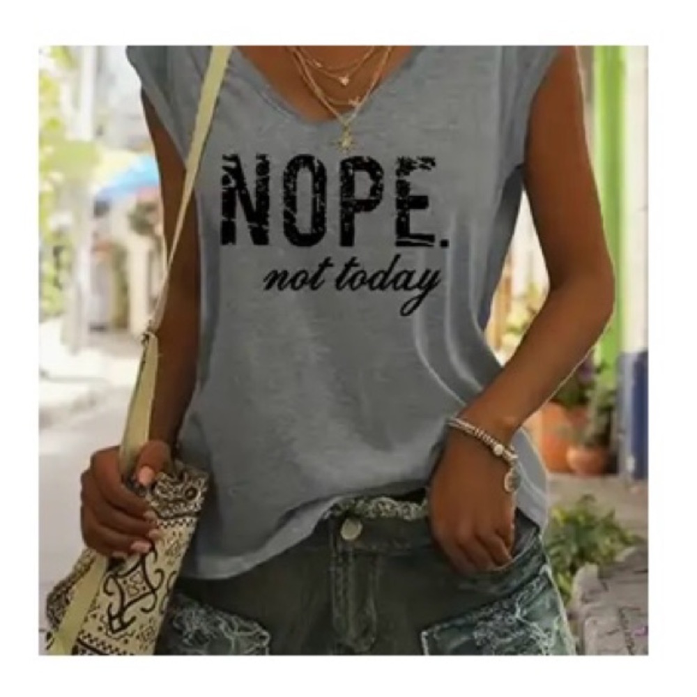 Women’s Nope Not Today gray T-shirt size XL
